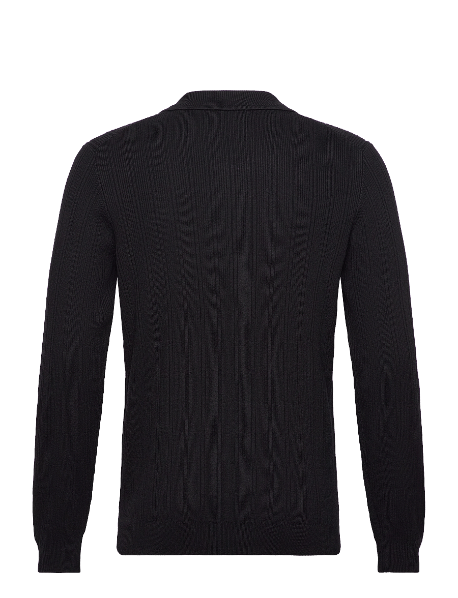 HUGO - Sastoro - langärmelige strick-polohemden - black - 1