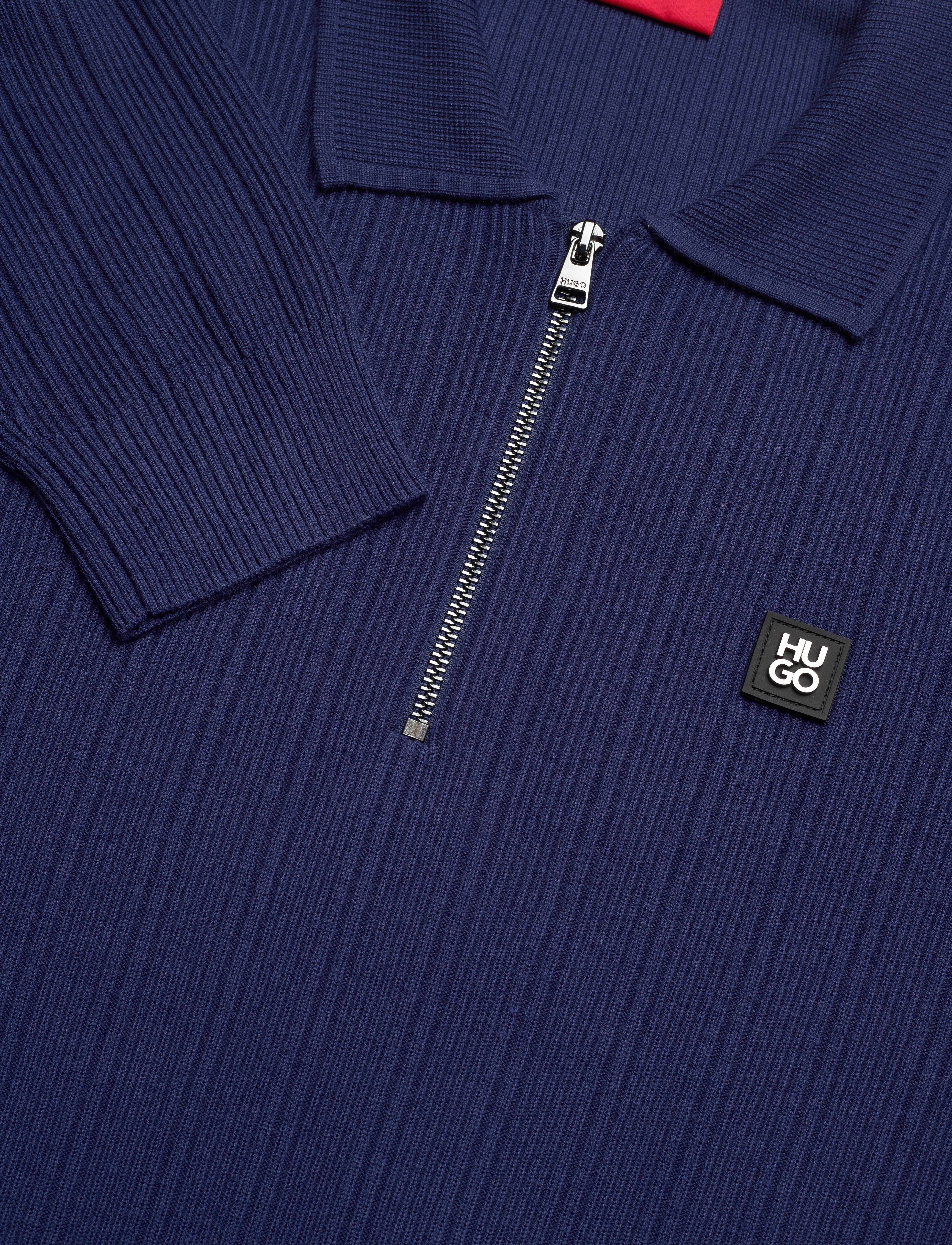 HUGO - Sastoro - gestrickte polohemden - dark blue - 2