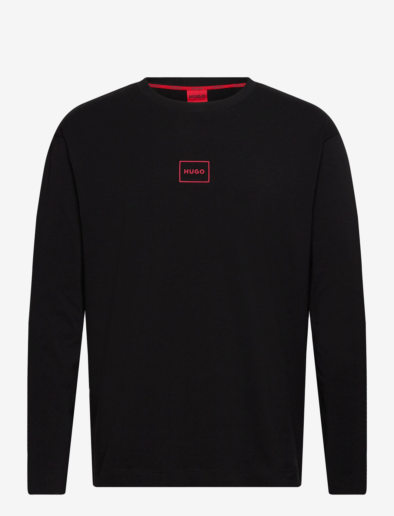 HUGO - Laze Longsleeve - långärmade t-shirts - black - 0