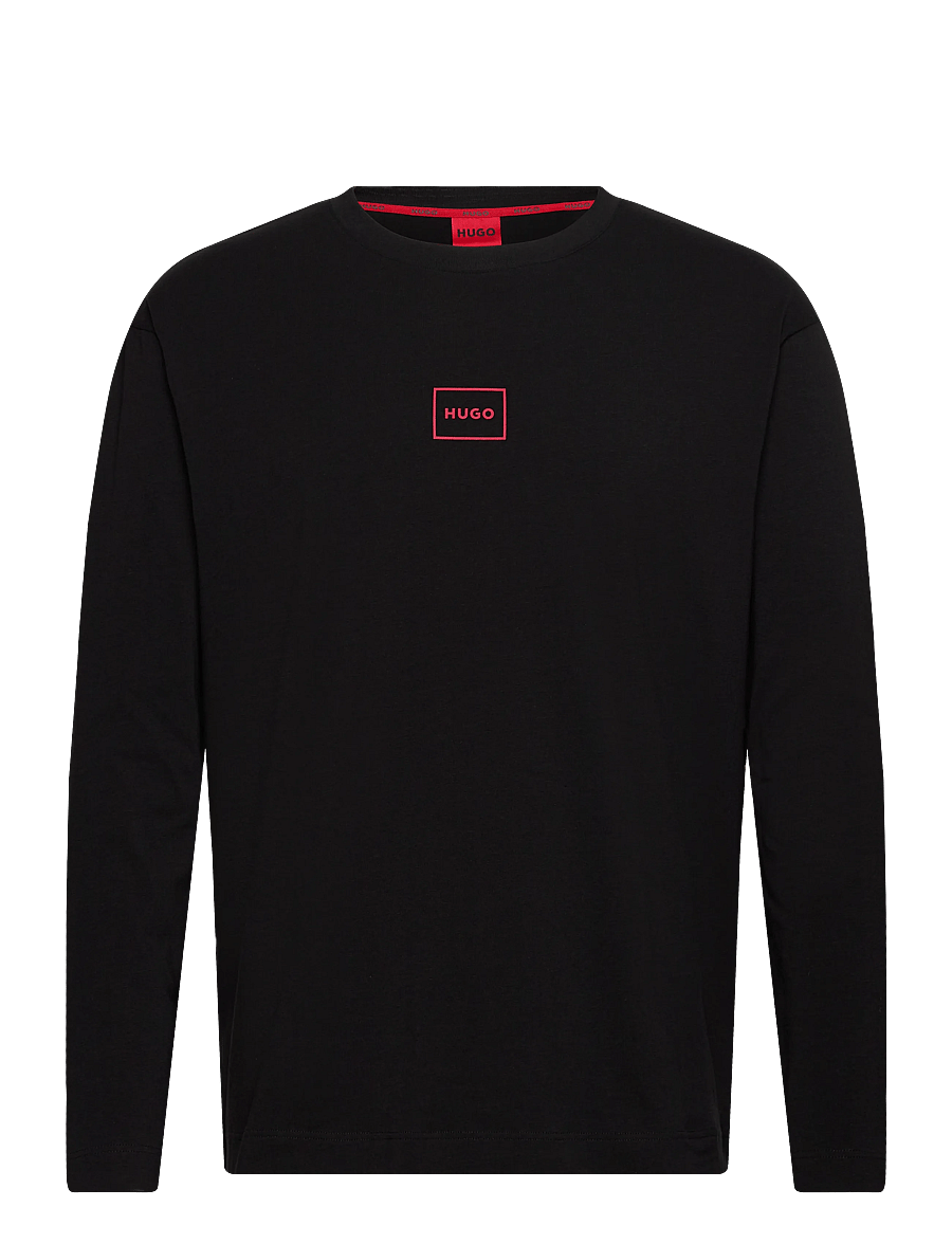 HUGO - Laze Longsleeve - långärmade t-shirts - black - 1