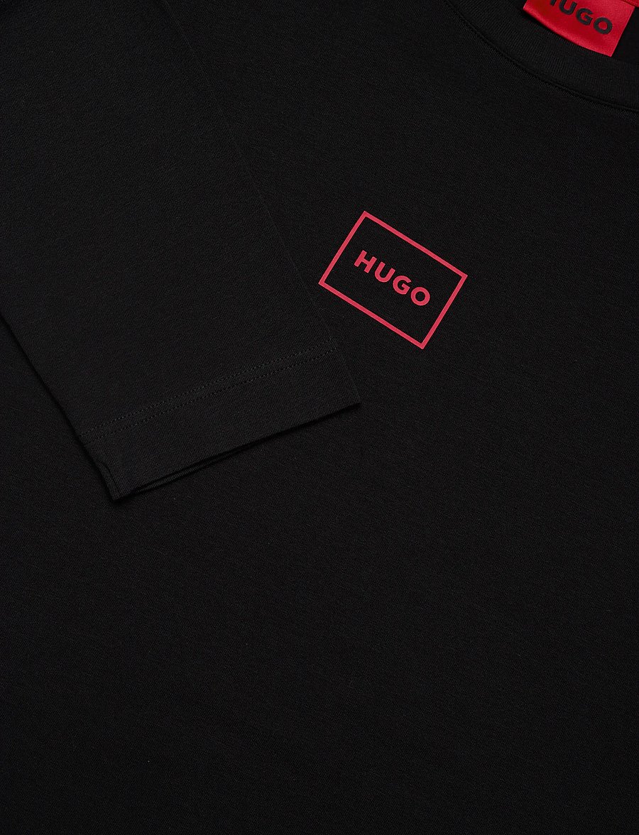 HUGO - Laze Longsleeve - långärmade t-shirts - black - 5