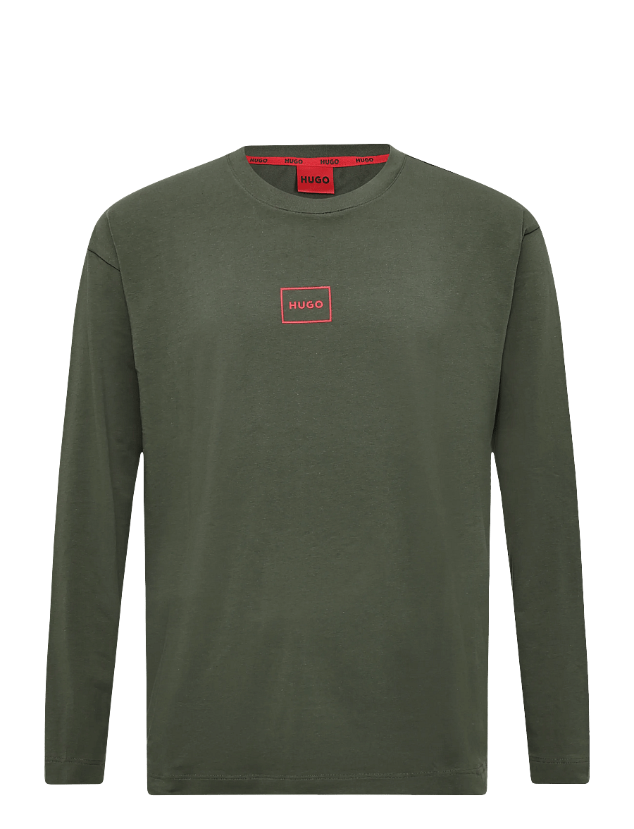 HUGO - Laze Longsleeve - langærmede t-shirts - dark green - 0