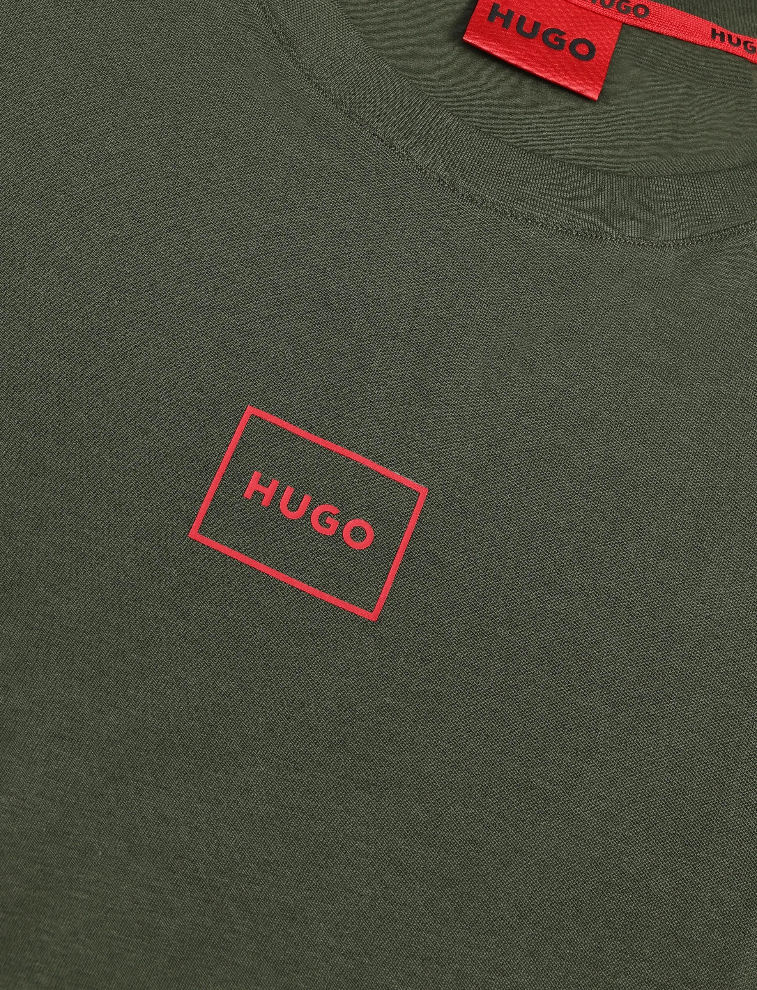 HUGO - Laze Longsleeve - langærmede t-shirts - dark green - 2