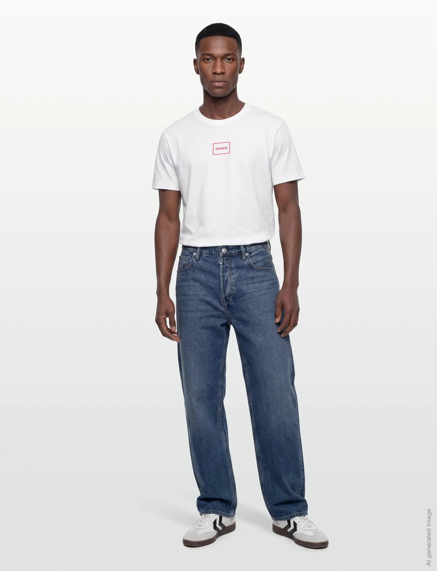HUGO - Laze T-Shirt - kurzärmelig - natural - 0