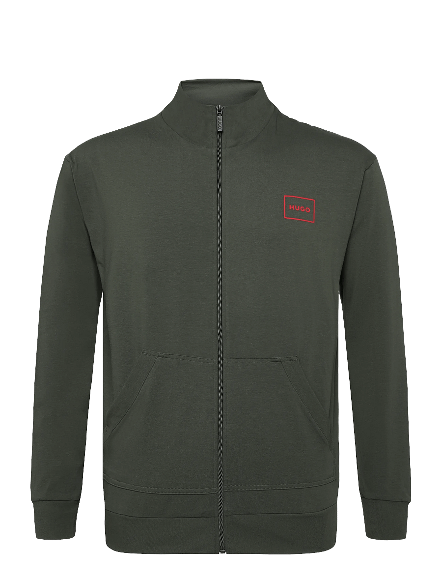HUGO - Laze Zip Jacket - pullover mit durchgehendem reißverschluss - dark green - 0