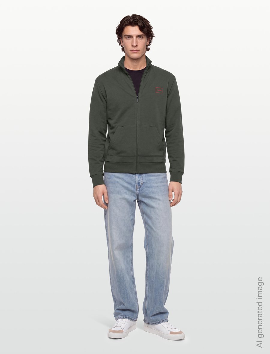 HUGO - Laze Zip Jacket - fullzip strik - dark green - 0
