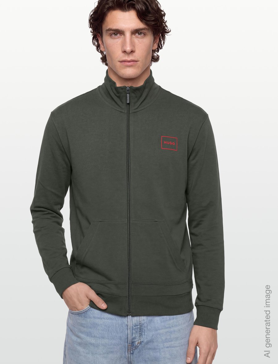 HUGO - Laze Zip Jacket - fullzip strik - dark green - 3