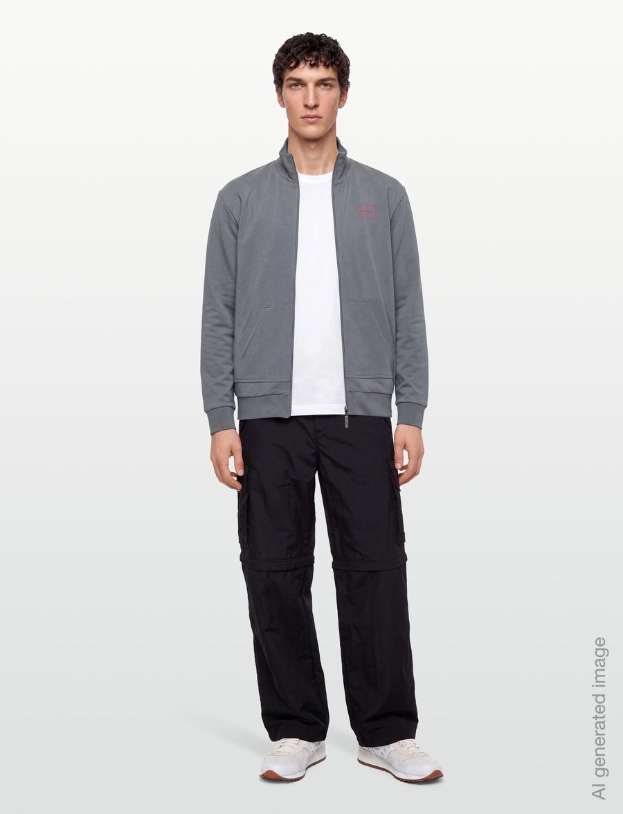 HUGO - Laze Zip Jacket - fullzip strik - medium grey - 0