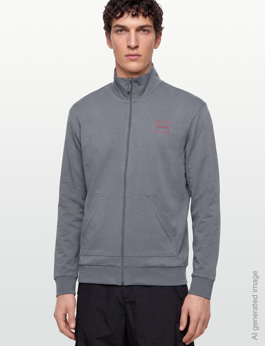 HUGO - Laze Zip Jacket - fullzip strik - medium grey - 3
