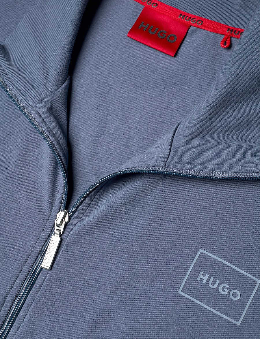 HUGO - Laze Zip Jacket - pullover mit durchgehendem reißverschluss - open blue - 2