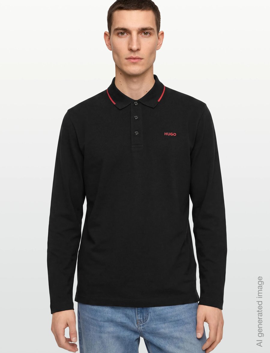 HUGO - Derriko - pikkade varrukatega kootud polod - black - 3