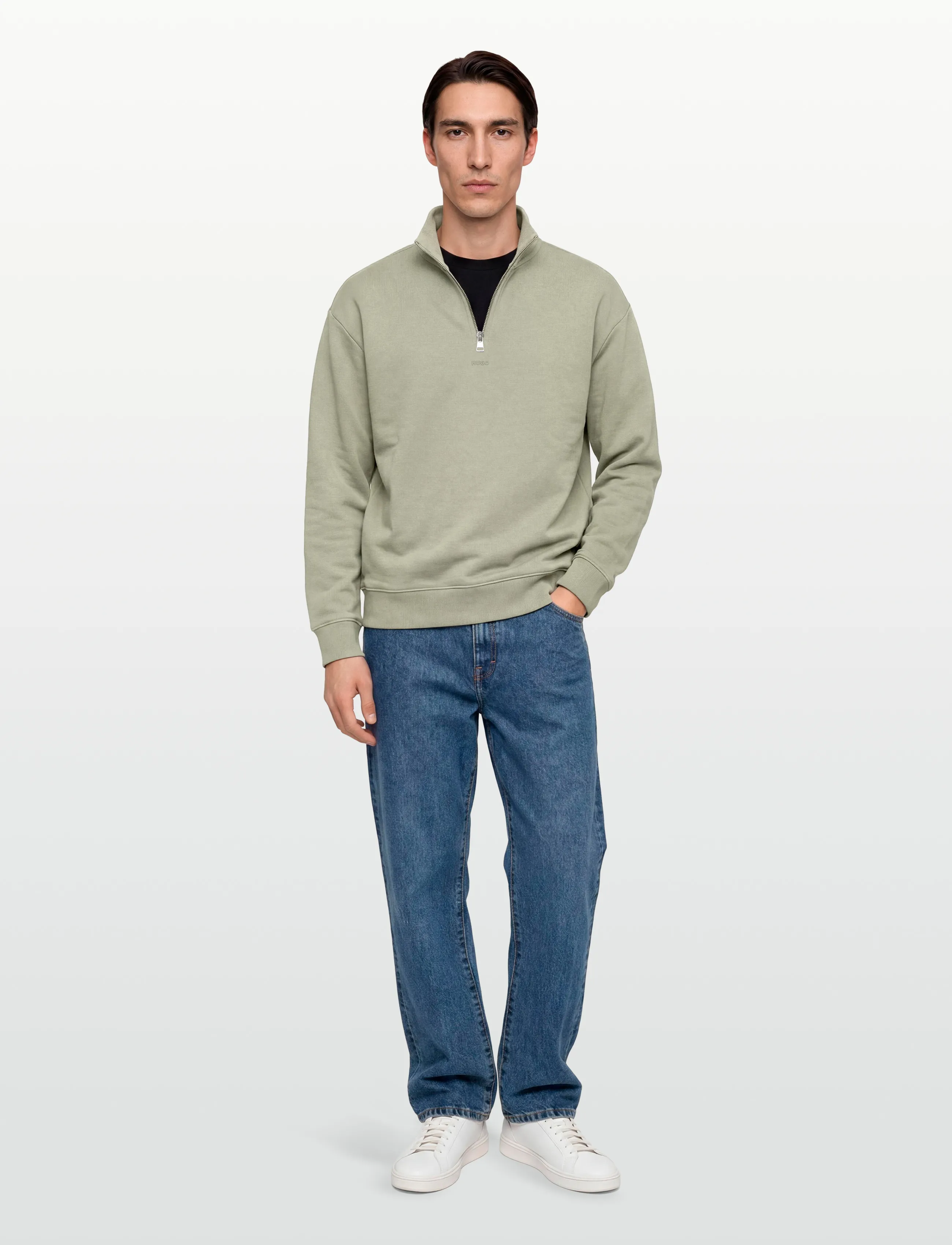 HUGO Durty244, S, Knitwear, Grün - Half Zip Jumpers, Männerswear