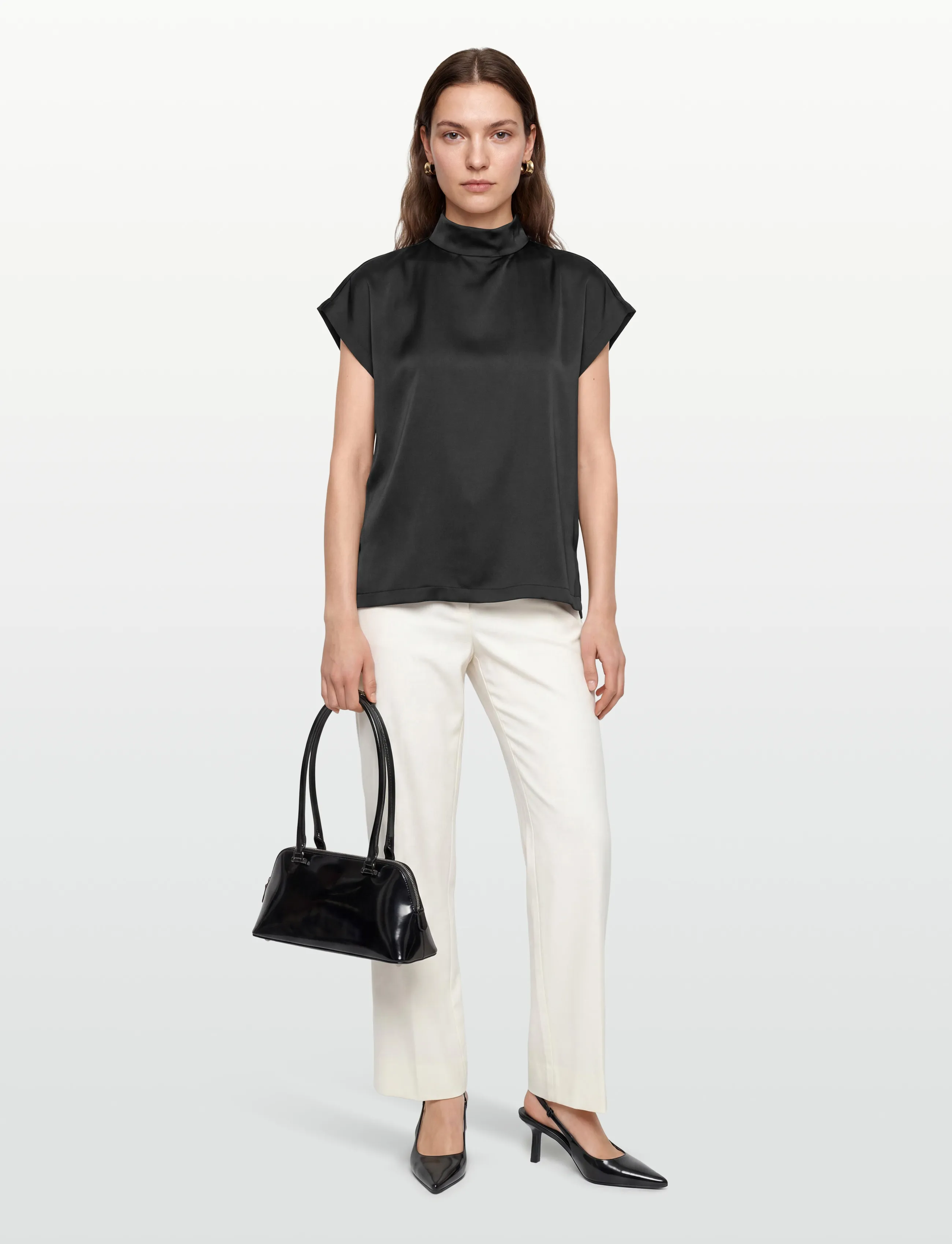 HUGO Caneli-1, 36, Blouses, Schwarz - Short-sleeved, Frauen