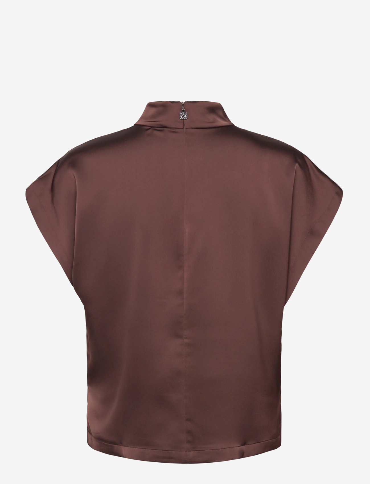 HUGO - Caneli-1 - kurzämlige blusen - dark brown - 1