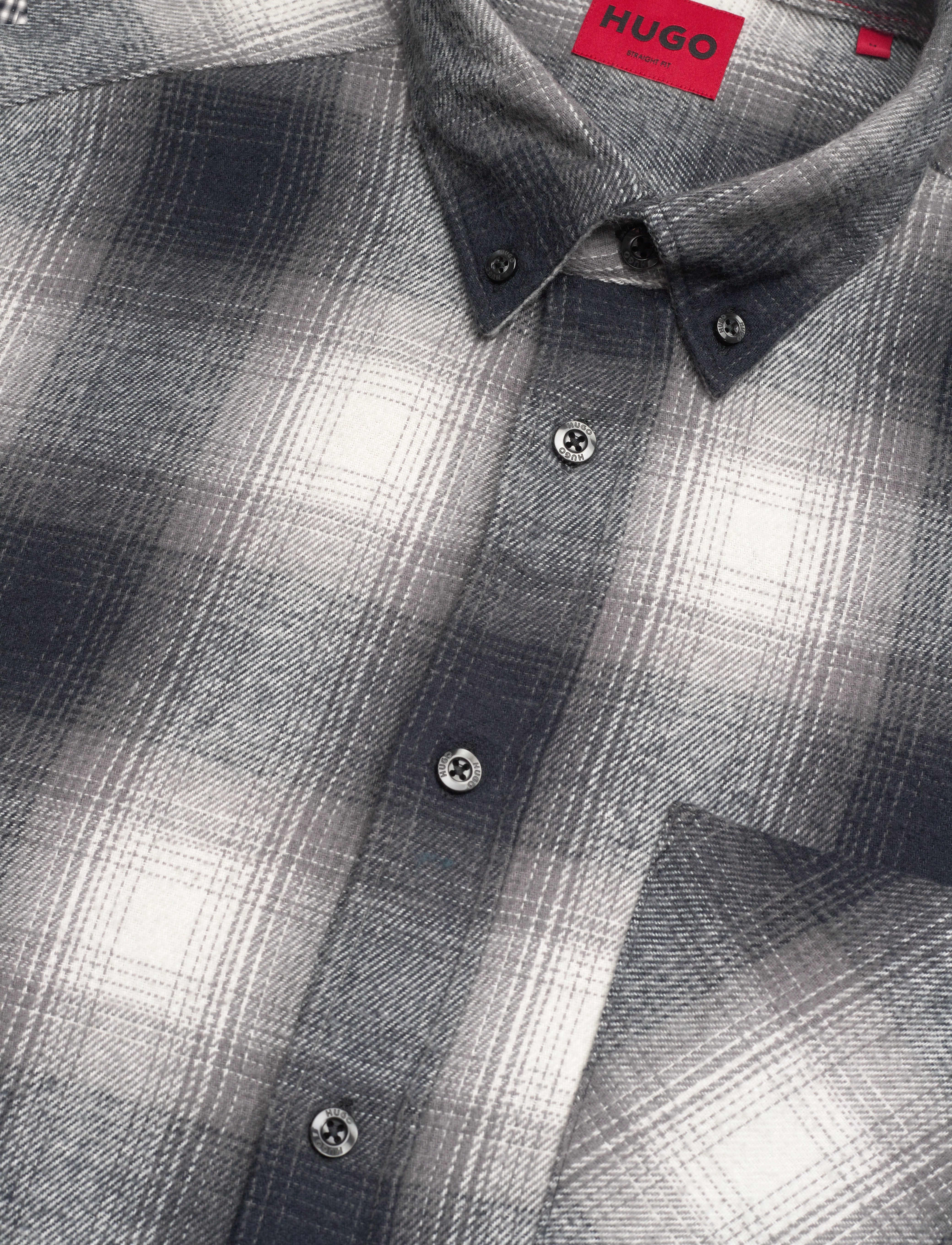 HUGO - Ermann - checkered shirts - medium grey - 2