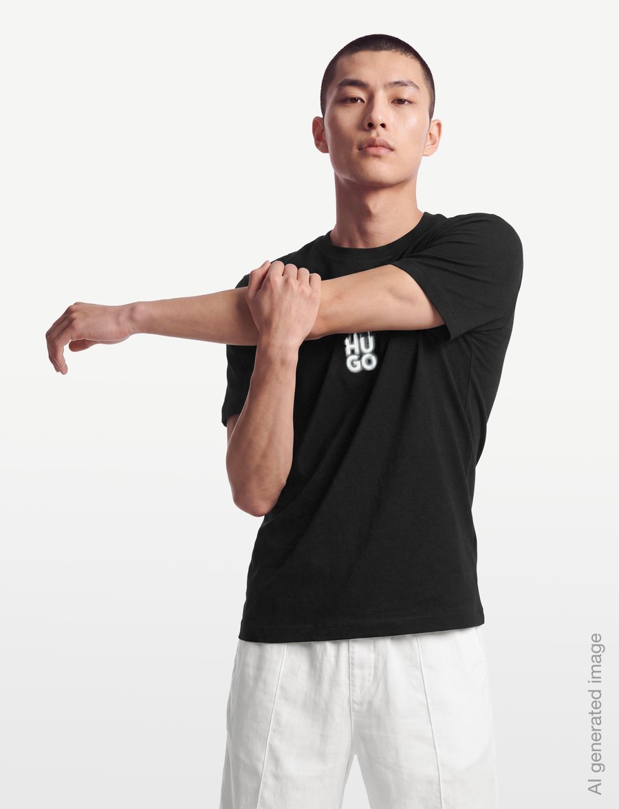 HUGO - Dalsar - kurzärmelige t-shirts - black - 3