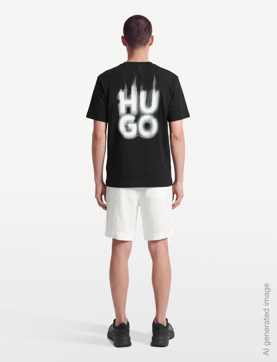 HUGO - Dalsar - kurzärmelige t-shirts - black - 4
