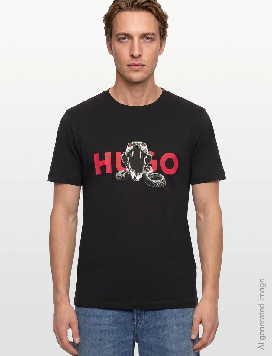 HUGO - Deyladec - lühikeste varrukatega t-särgid - black - 3