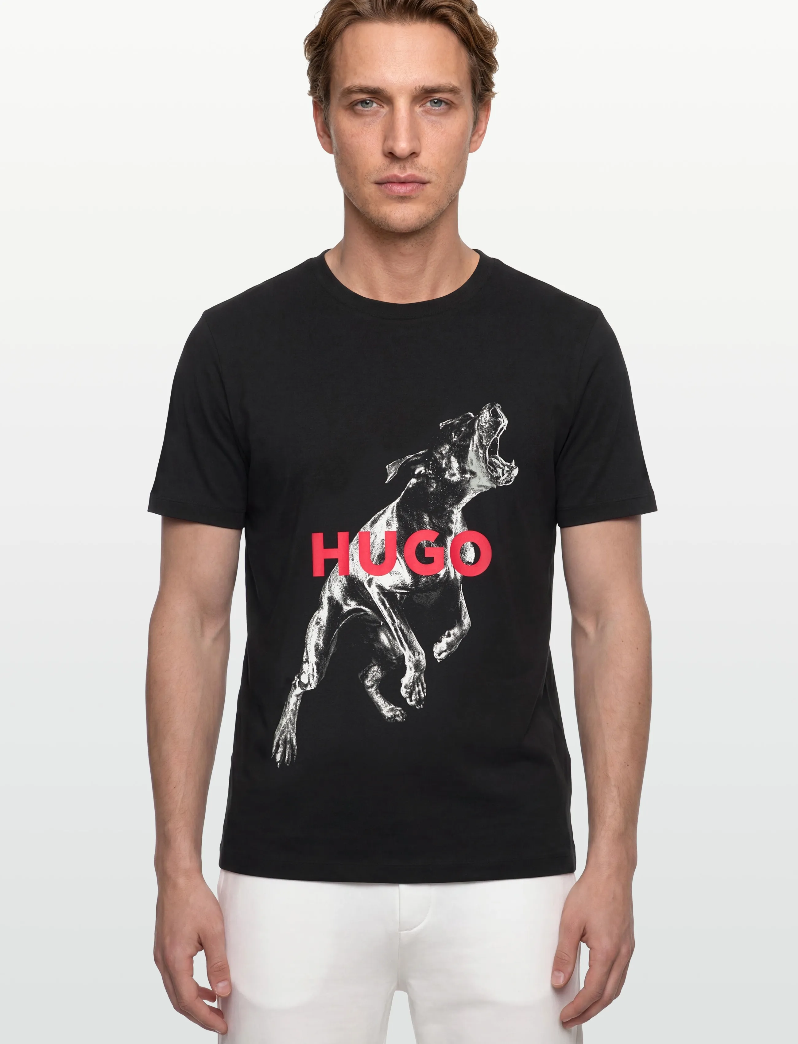 HUGO - Deyladec - kortærmede t-shirts - black - 3