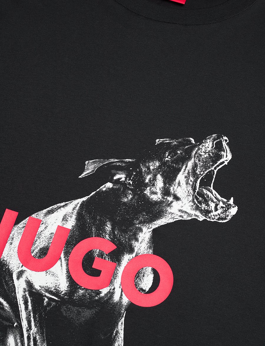 HUGO - Deyladec - short-sleeved t-shirts - black - 5