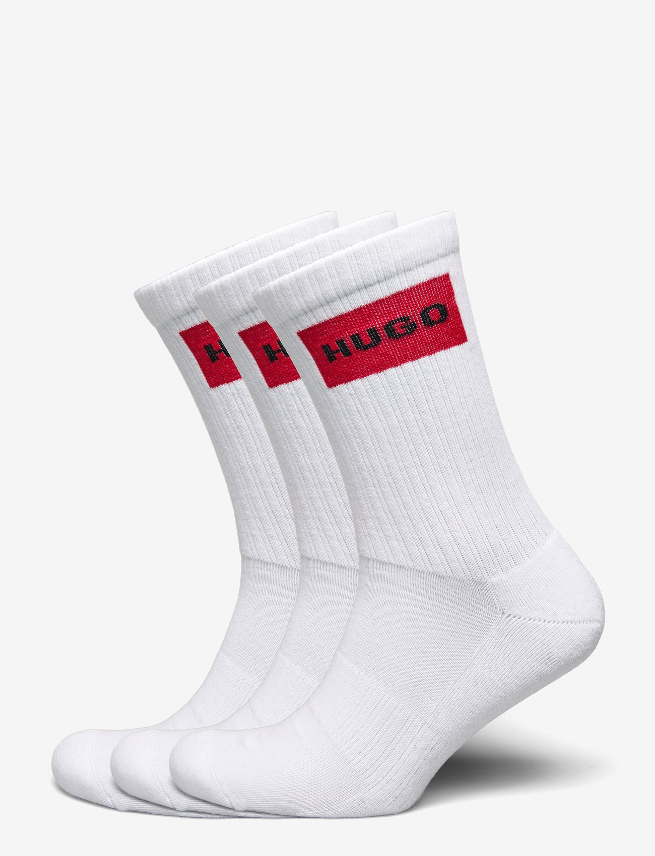 HUGO - 3P QS RIB LABEL CC - sokker - white - 0