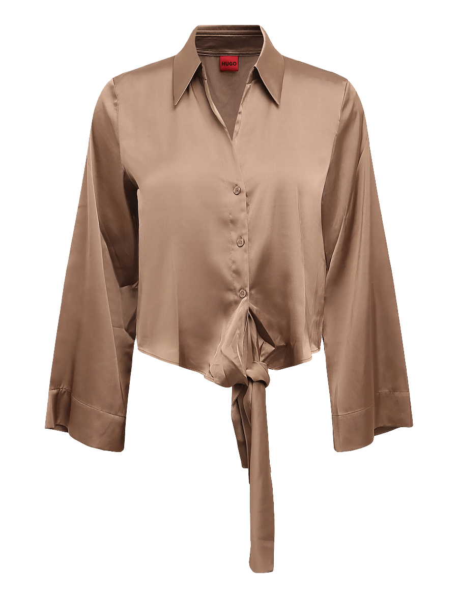 HUGO - Errika - long-sleeved shirts - brown overflow - 0