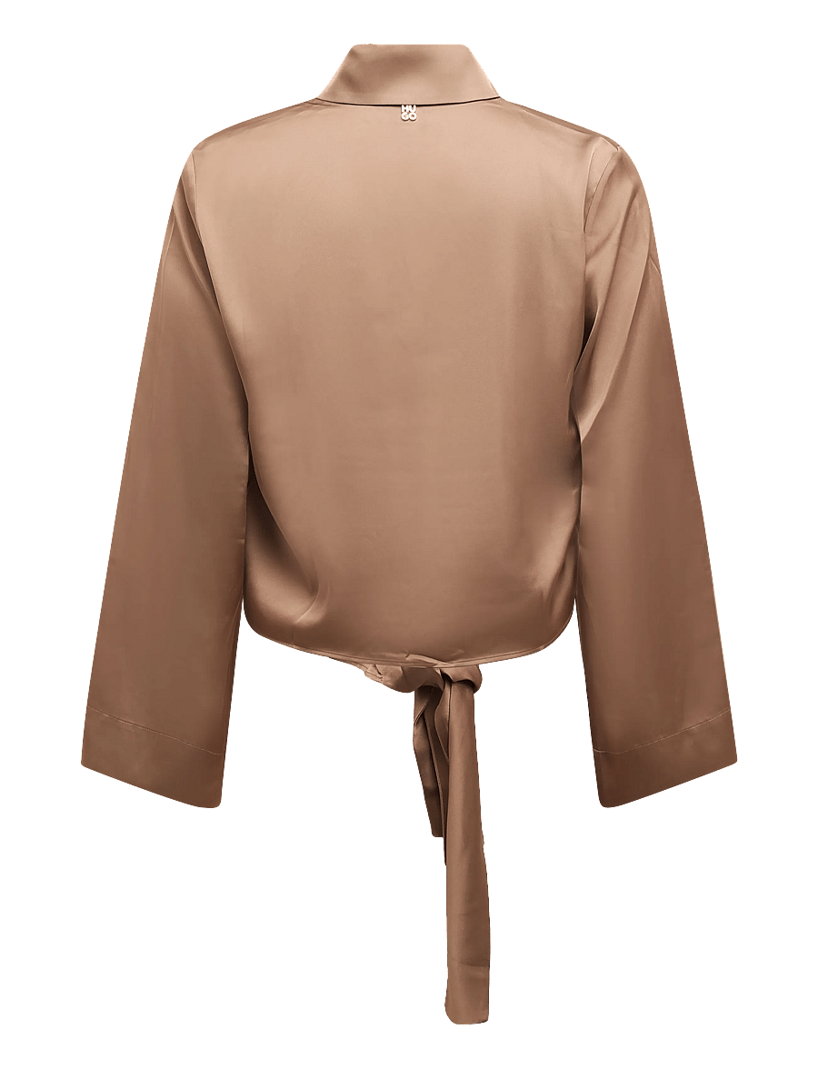 HUGO - Errika - long-sleeved shirts - brown overflow - 1