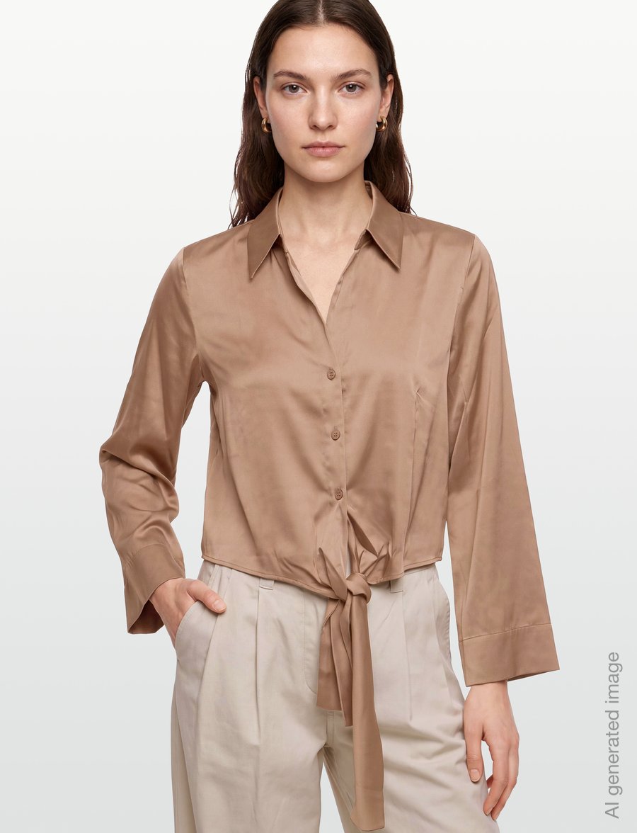 HUGO - Errika - marškiniai ilgomis rankovėmis - brown overflow - 3