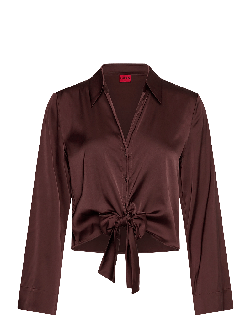 HUGO - Errika - långärmade skjortor - dark brown - 0
