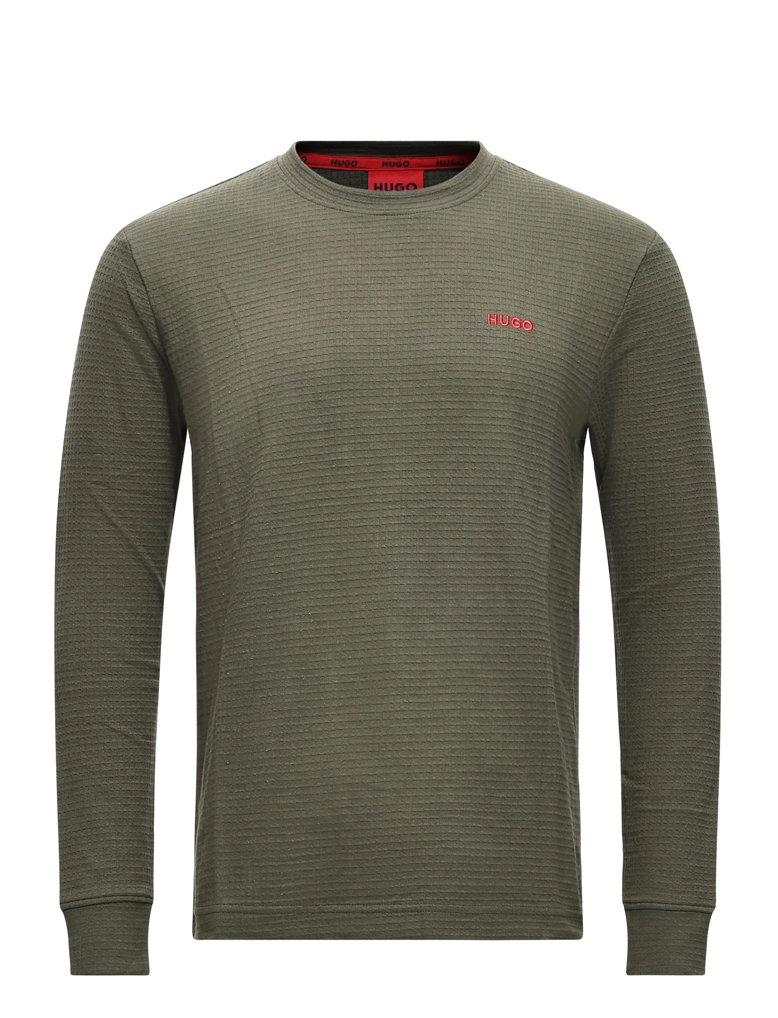 HUGO Austin LS Shirt - Pidžaamasärgid - DARK GREEN / khaki/green