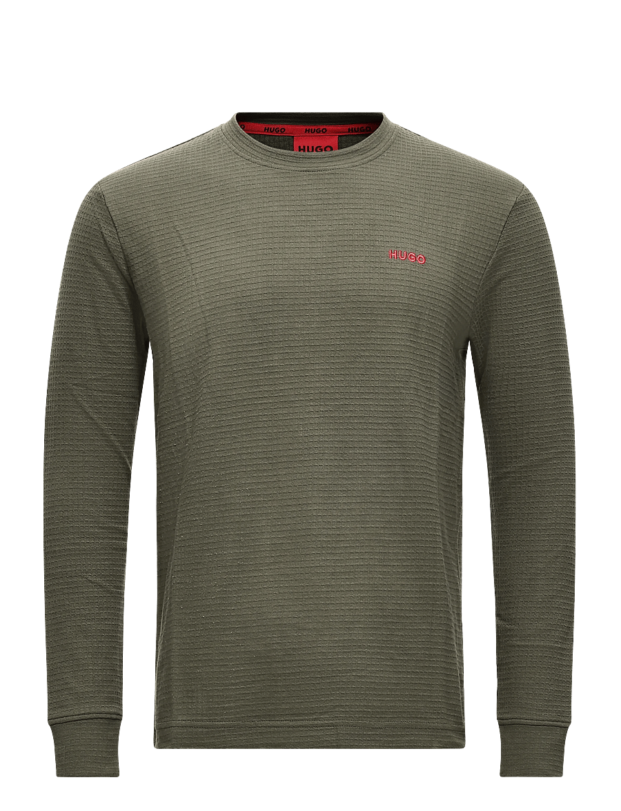 HUGO - Austin LS Shirt - pidžaamasärgid - dark green - 0