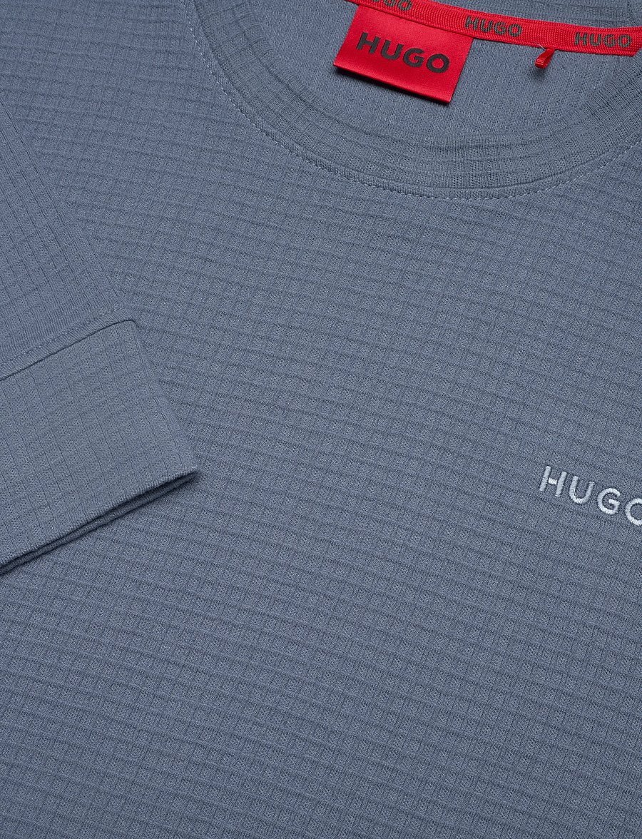 HUGO - Austin LS Shirt - pyjamaoberteile - open blue - 2