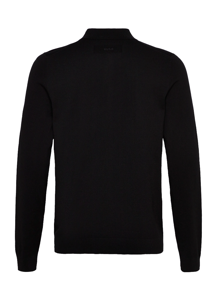 HUGO - San Pippo-CV - langermede, strikkede pologensere - black - 1