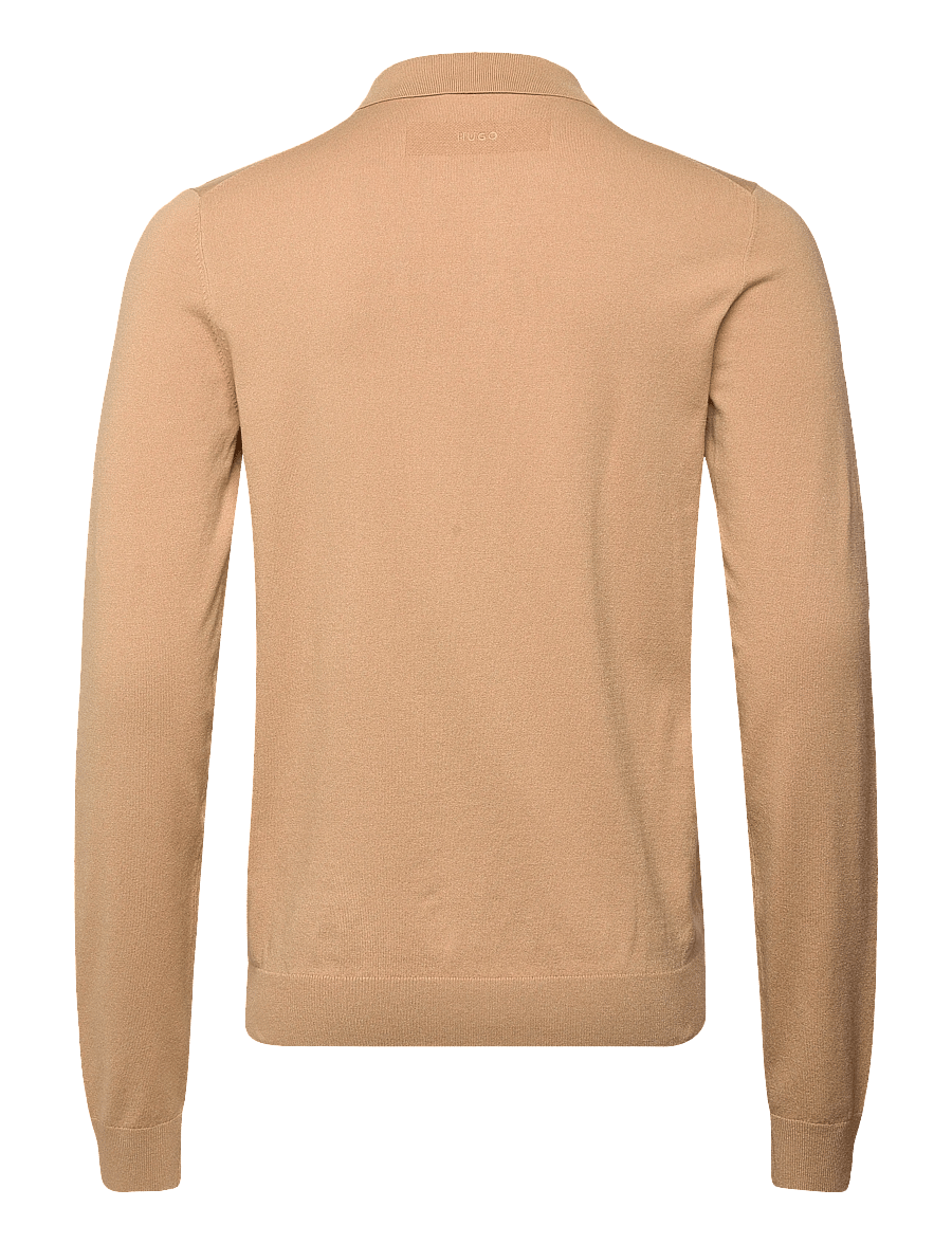 HUGO - San Pippo-CV - long-sleeved knitted polos - medium beige - 1