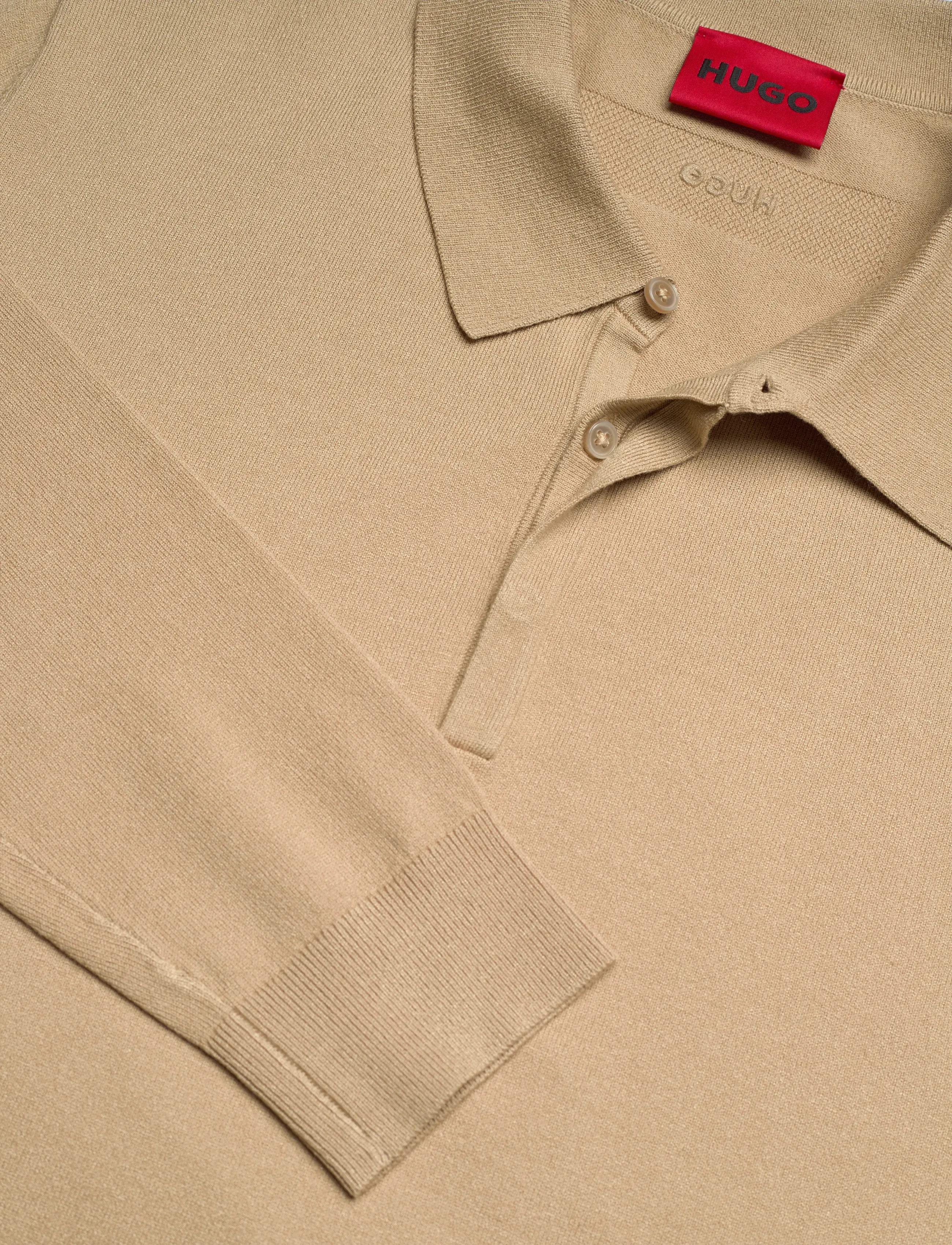 HUGO - San Pippo-CV - long-sleeved knitted polos - medium beige - 2