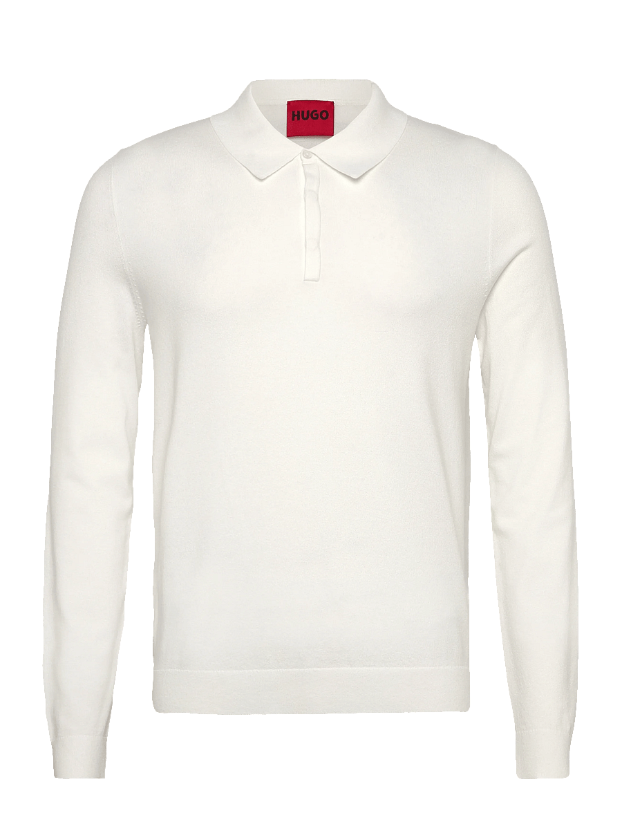 HUGO - San Pippo-CV - geweven polo's met lange mouwen - natural - 0