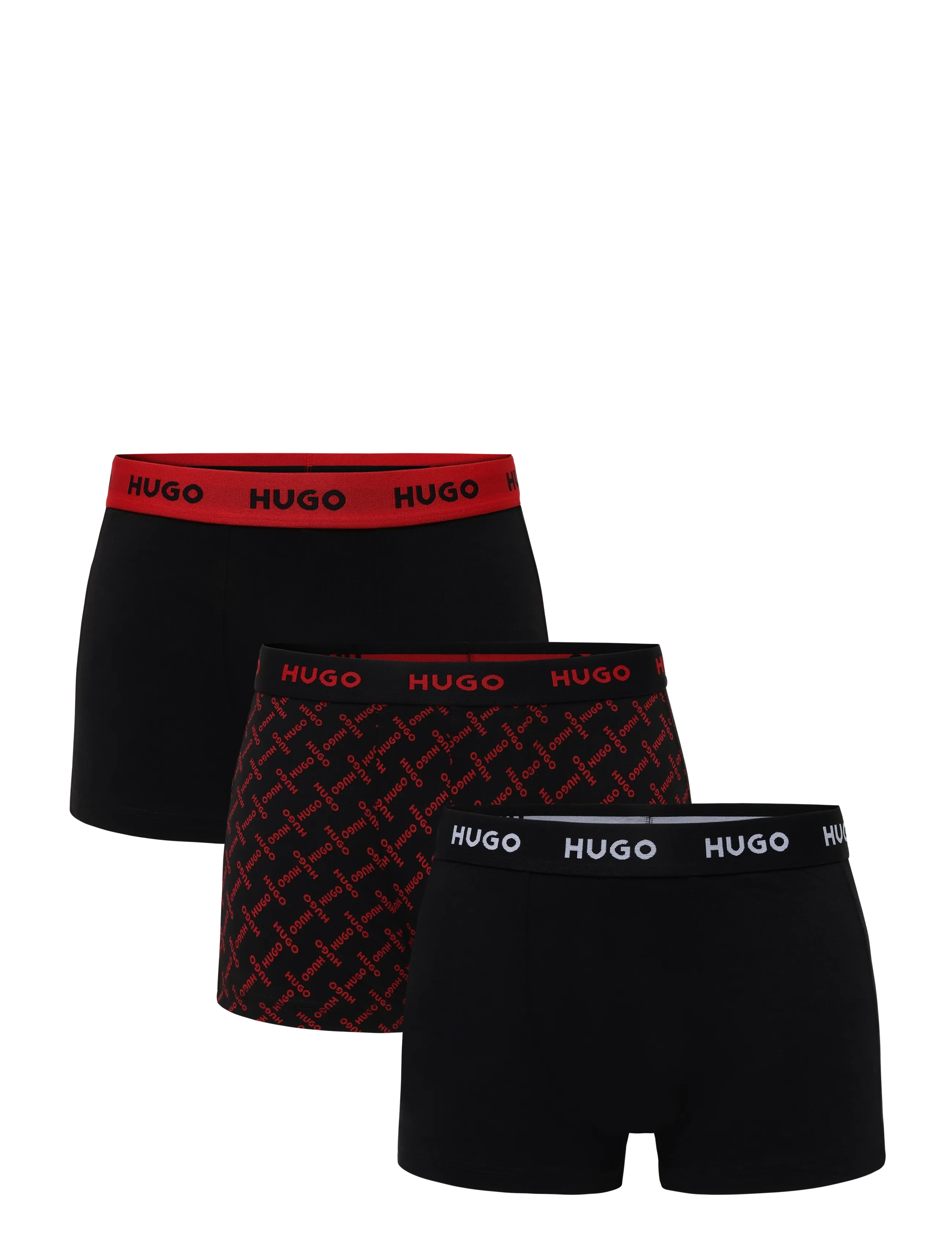 HUGO TRUNK TRIPLET DESIGN - Underbukser - OPEN GREY / black