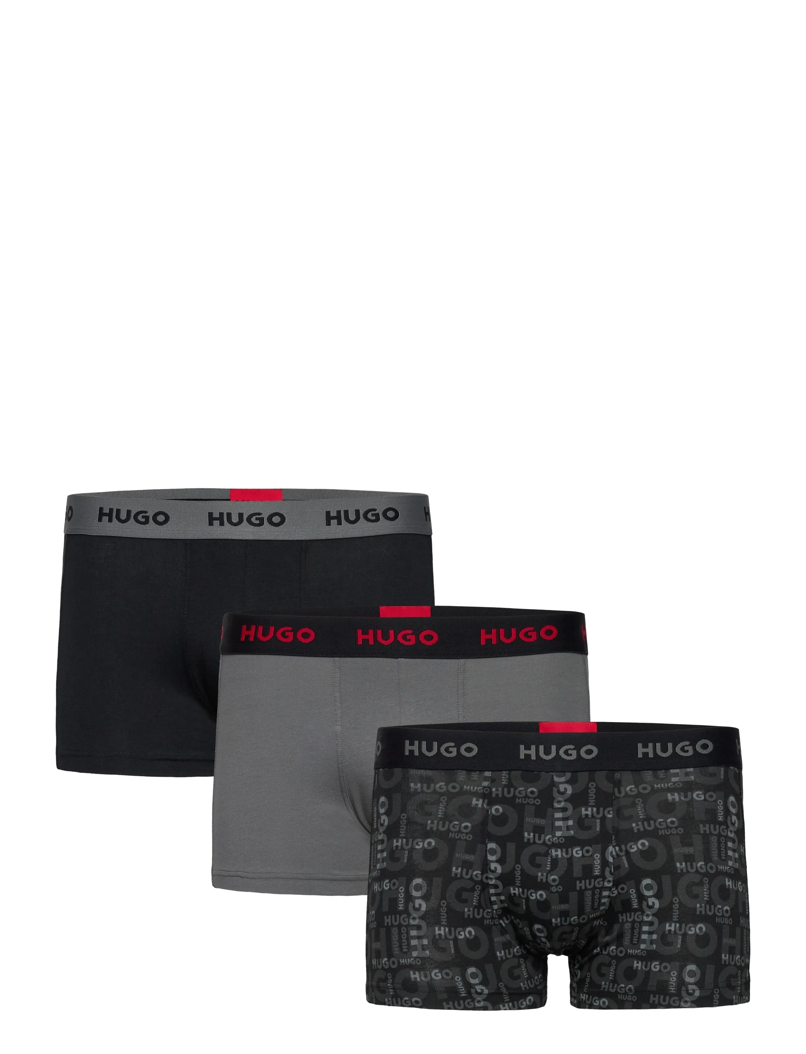 HUGO Trunk Triplet Design, S, Grey, Undertøj > Boksere, Herre