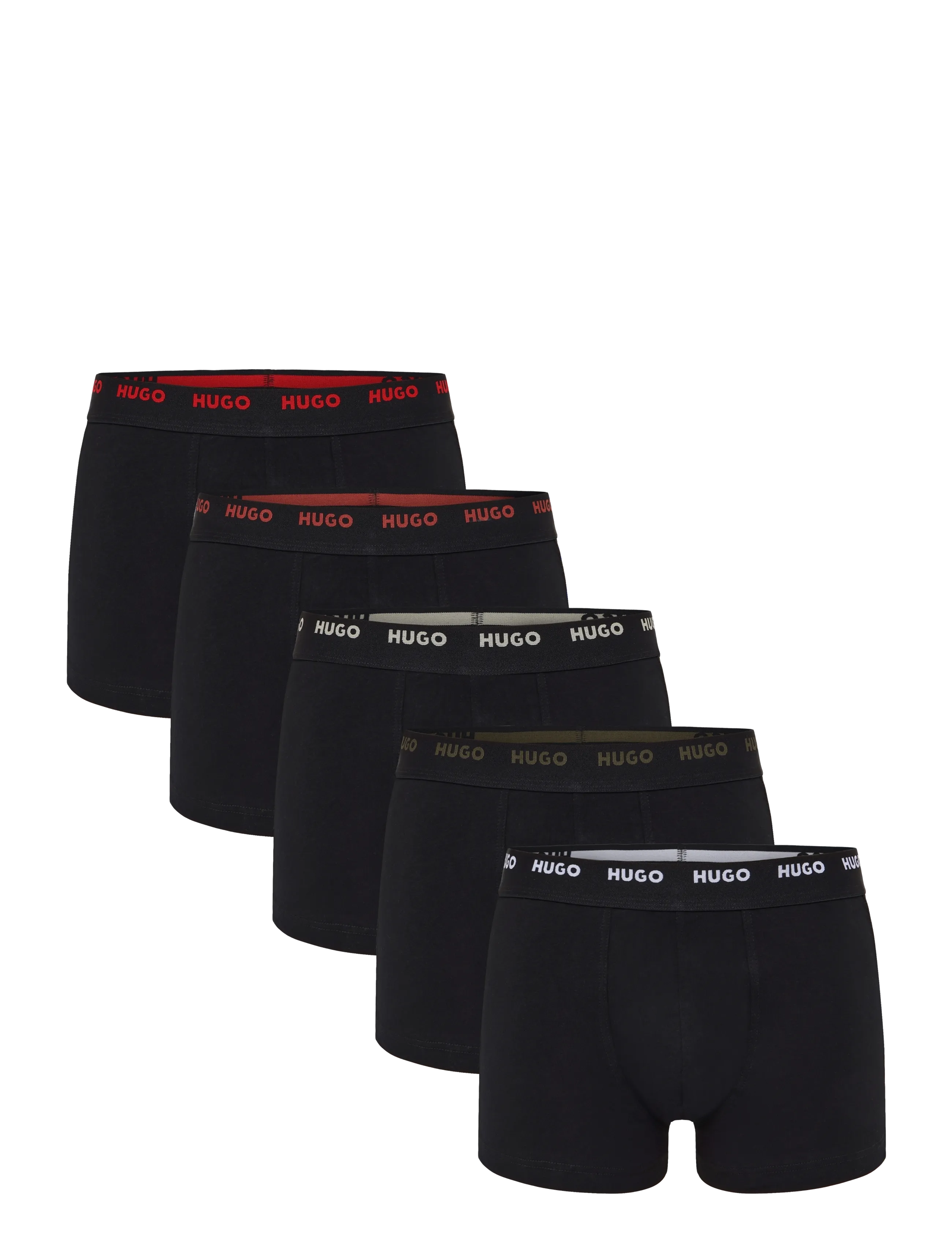 HUGO Trunk Five Pack, Mænd, Fem Pak Boxershorts, Grå, Str: XXL