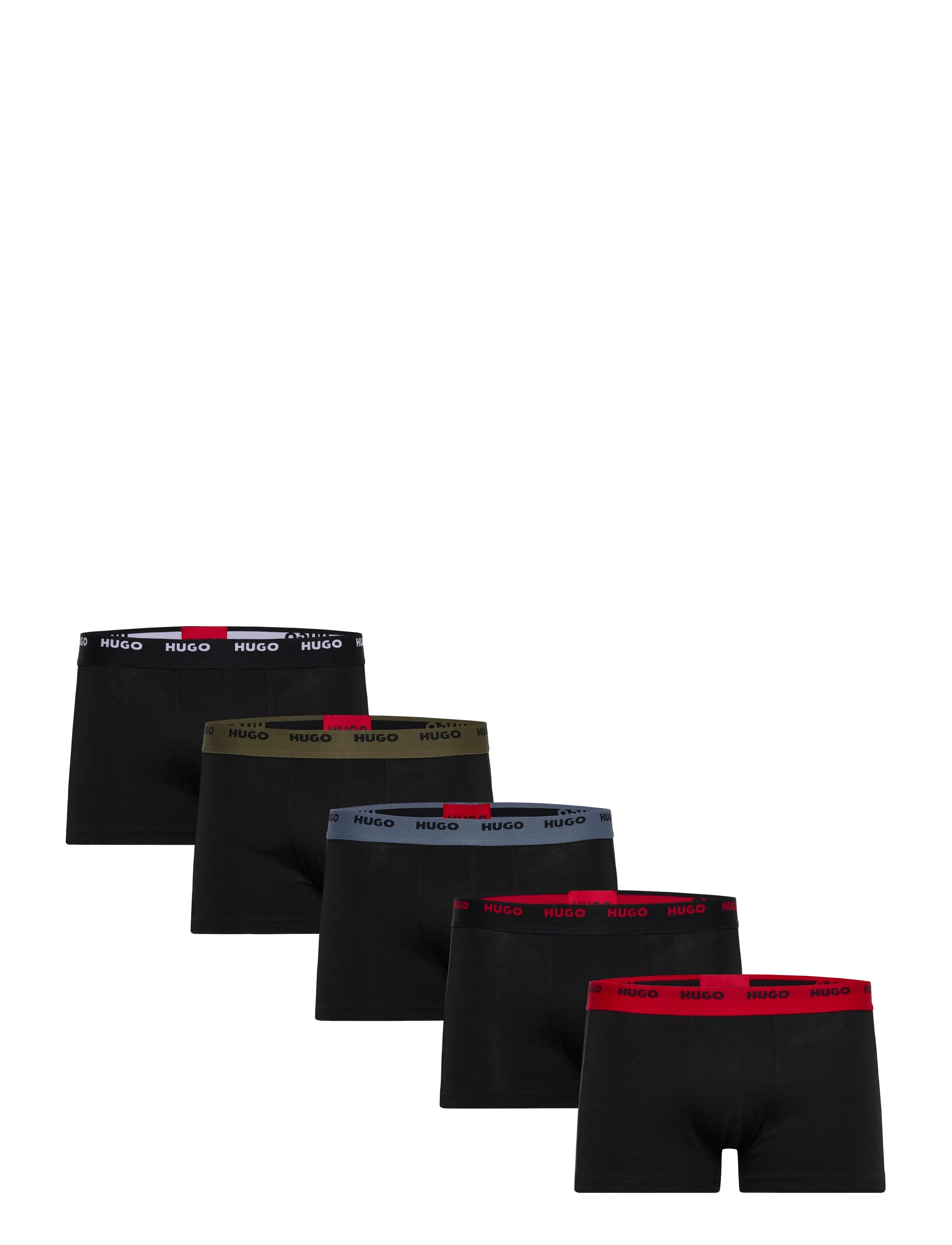 HUGO Trunk Five Pack, Mænd, Fem Pak Boxershorts, Sort, Str: S