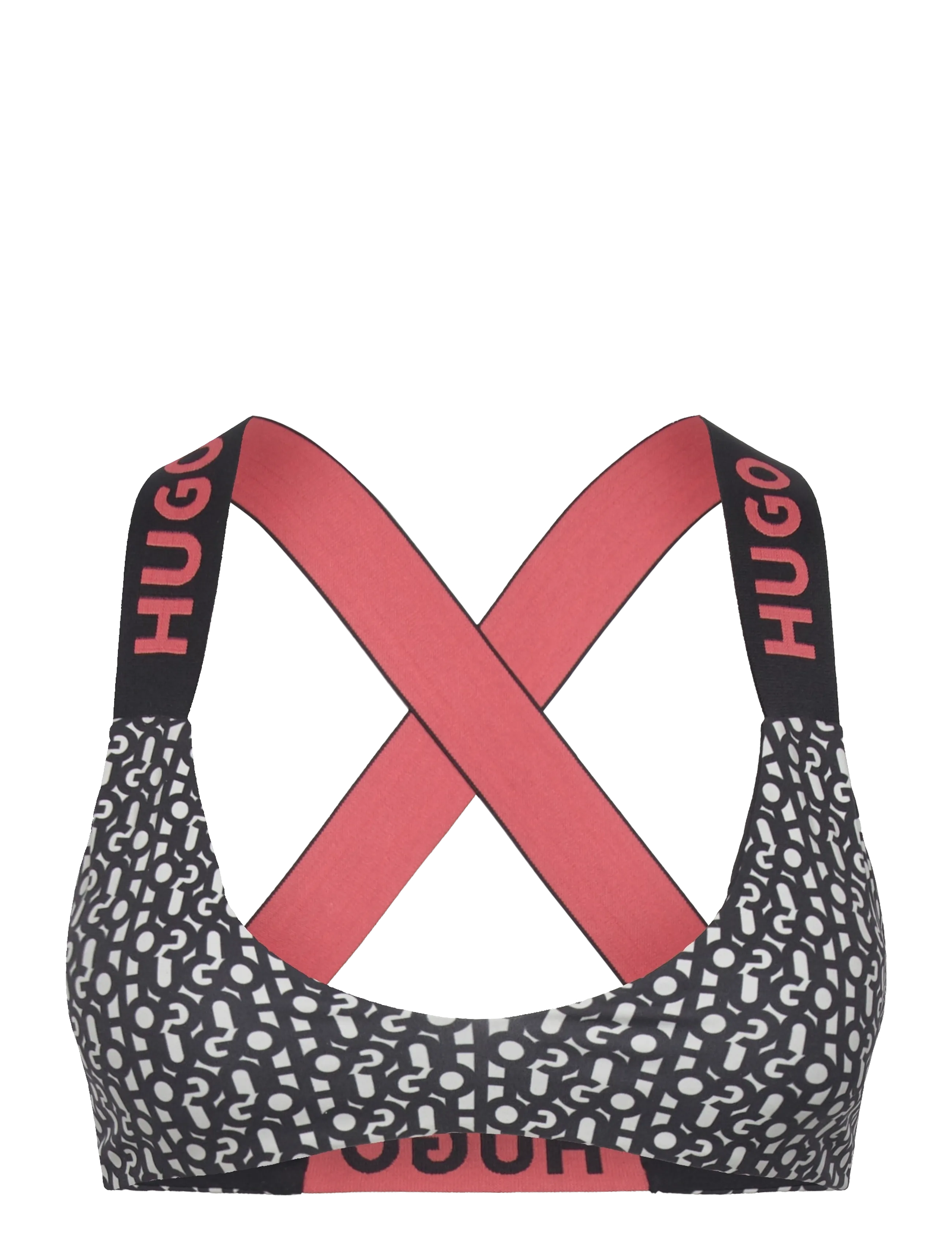 HUGO MONOGRAM TRIANGLE - Ujumisriided - OPEN WHITE / black