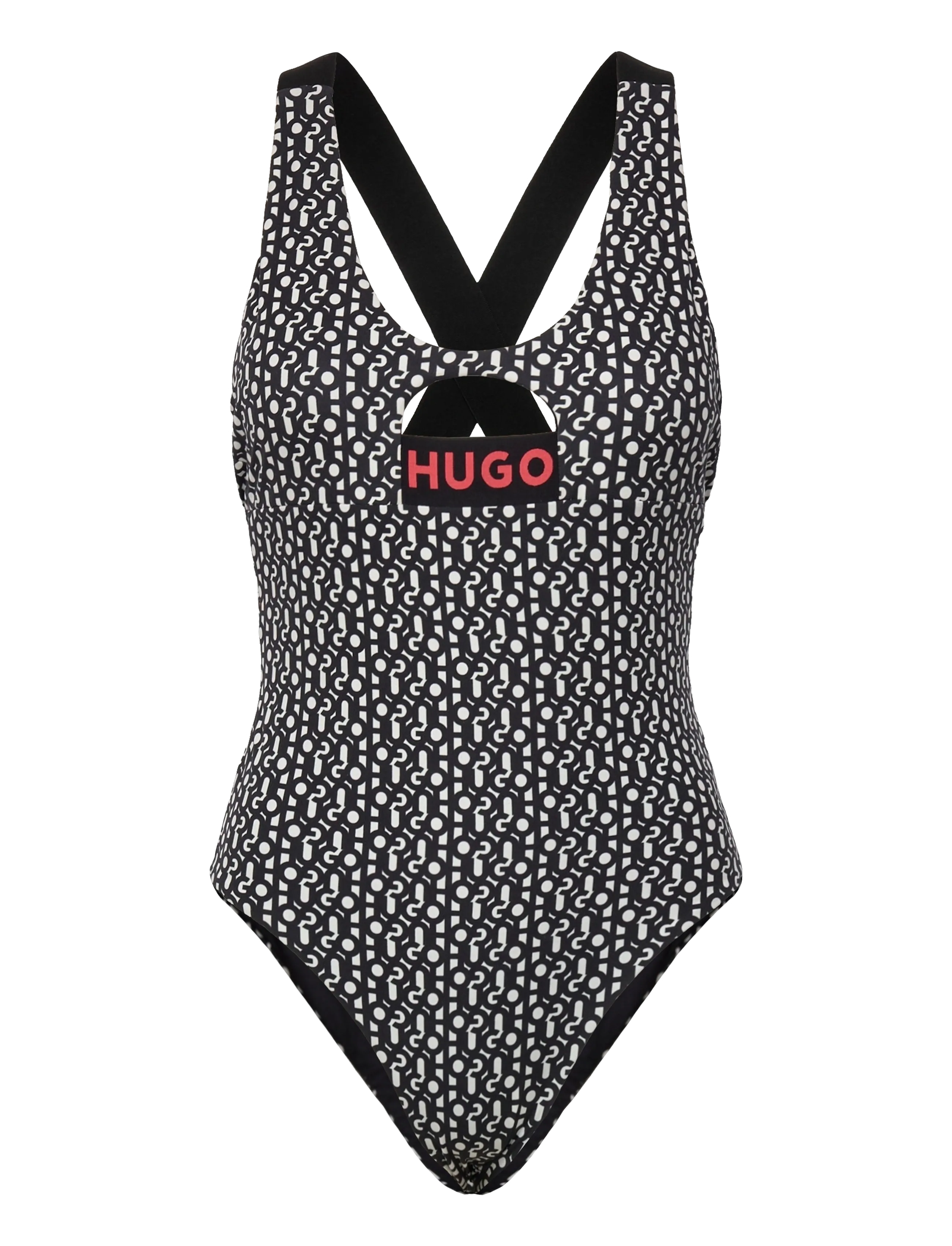 HUGO Monogram Swimsuit, XS, Bademode, Weiß - Swimsuits, Frauen