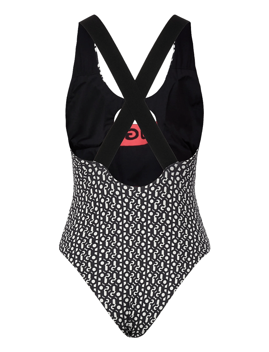 HUGO - MONOGRAM SWIMSUIT - baddräkter - open white - 1