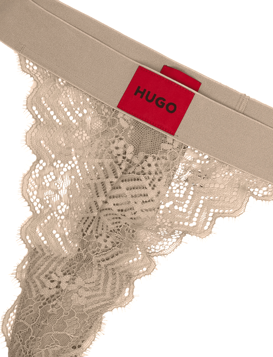 HUGO - STRING RL LACE - tangas - medium brown - 2