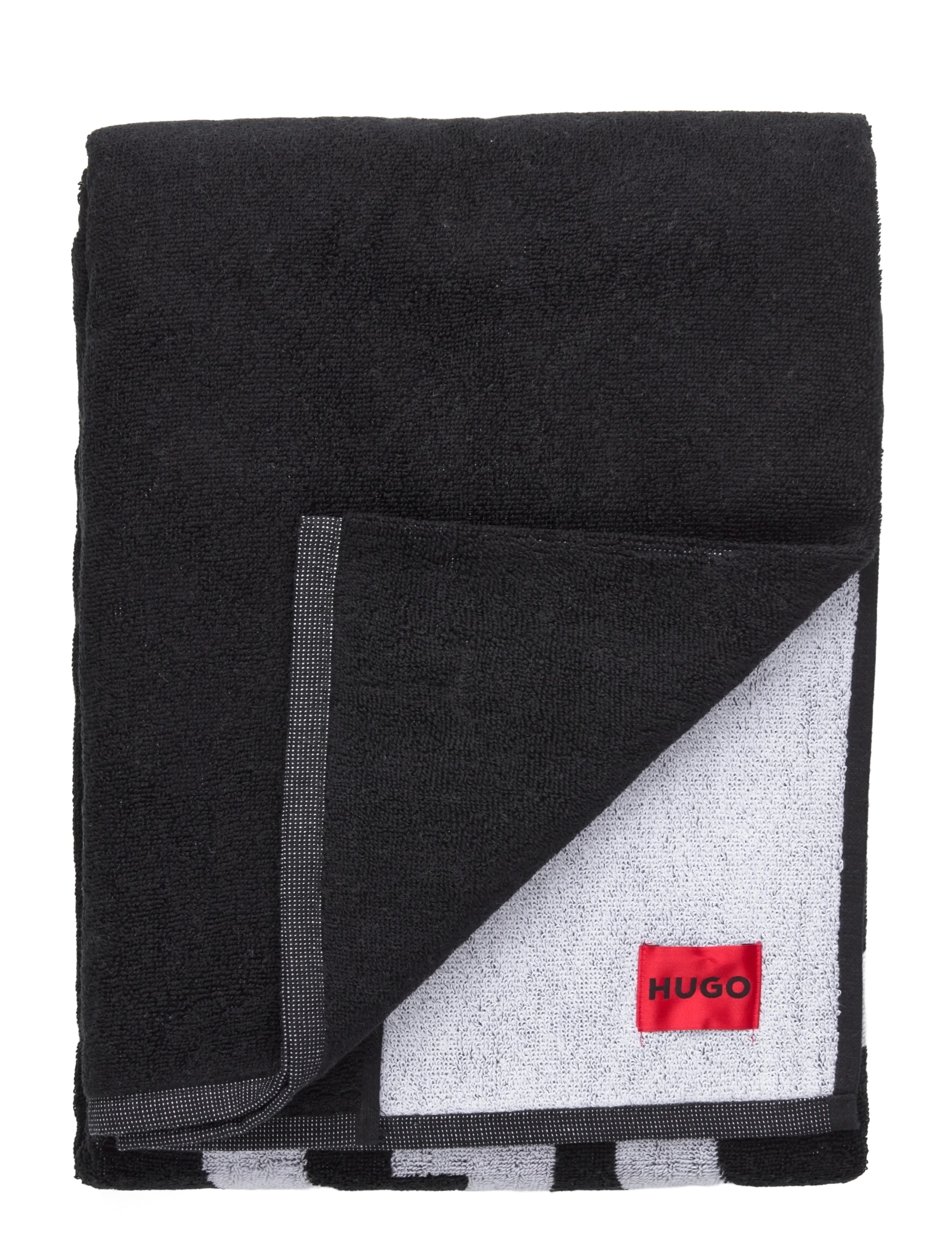HUGO Stacked Logo_Towel, One Size, Black, Sport Swimming Equipment > Sport Towels, Dame