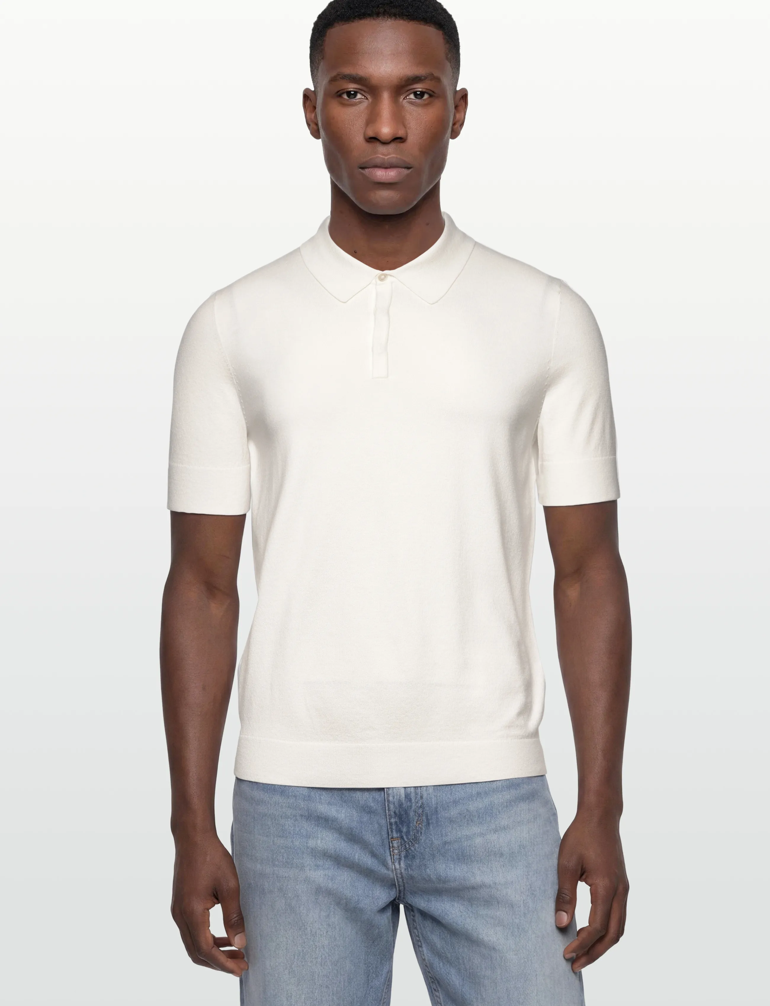 Knit polo with covered placket 6