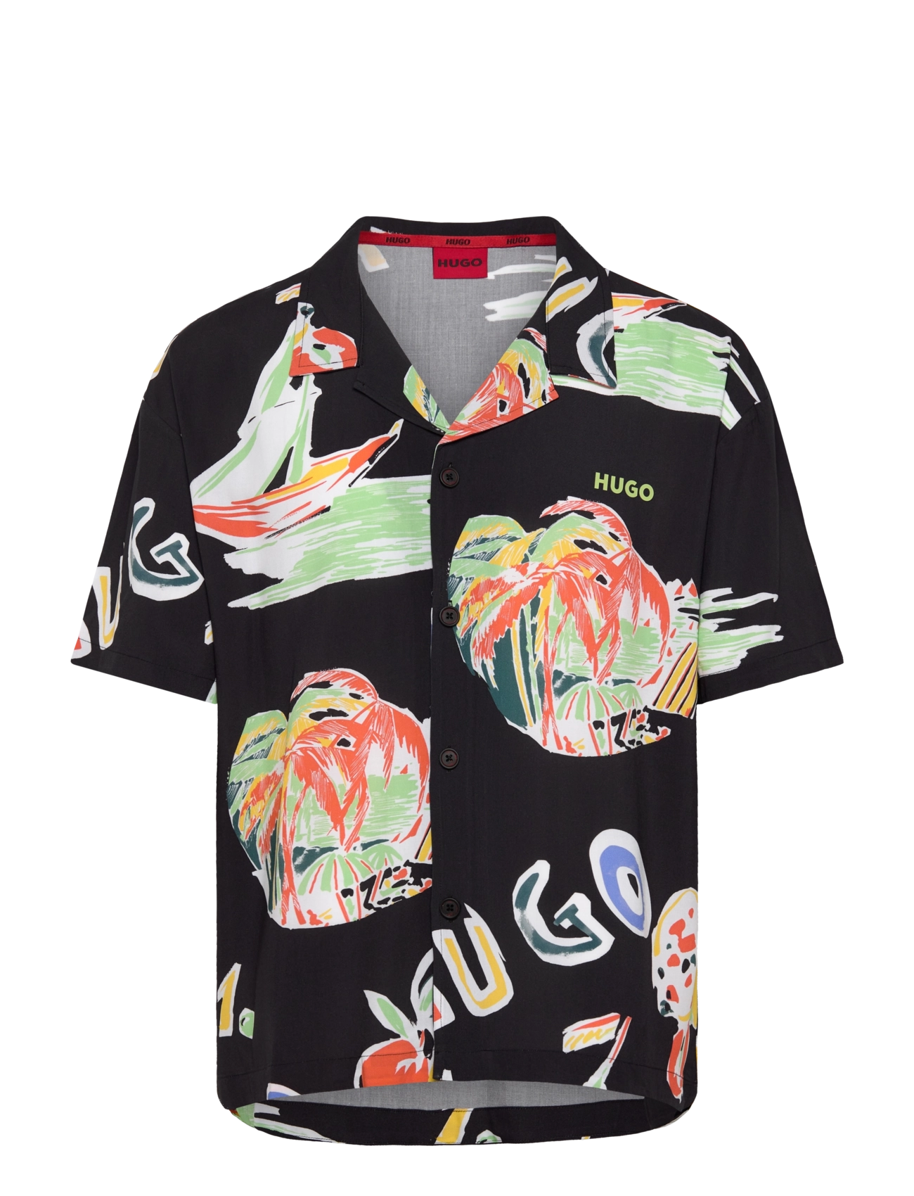 HUGO BEACH SHIRT RELAXED - Skjorter - BLACK / black