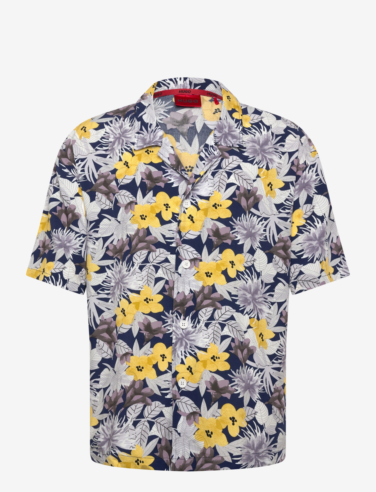 HUGO - BEACH SHIRT RELAXED - short-sleeved shirts - open yellow - 0