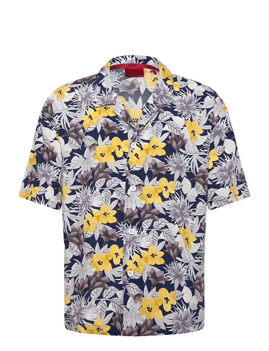 HUGO - BEACH SHIRT RELAXED - kurzarmhemden - open yellow - 1