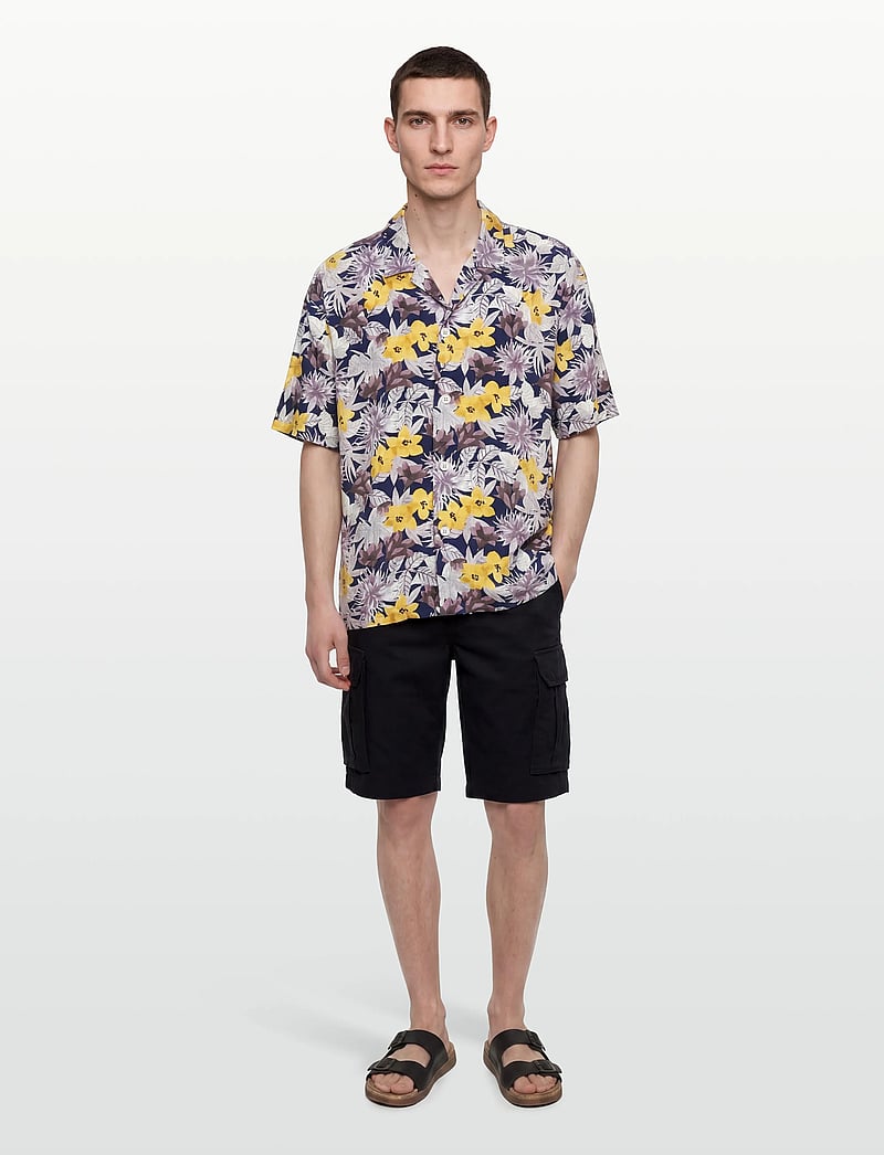 HUGO - BEACH SHIRT RELAXED - kurzarmhemden - open yellow - 0